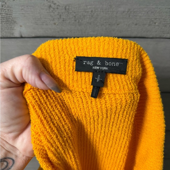 Rag & Bone Soleil Ribbed Knit Midi Skirt in Orange Sz Small - Picture 15 of 16